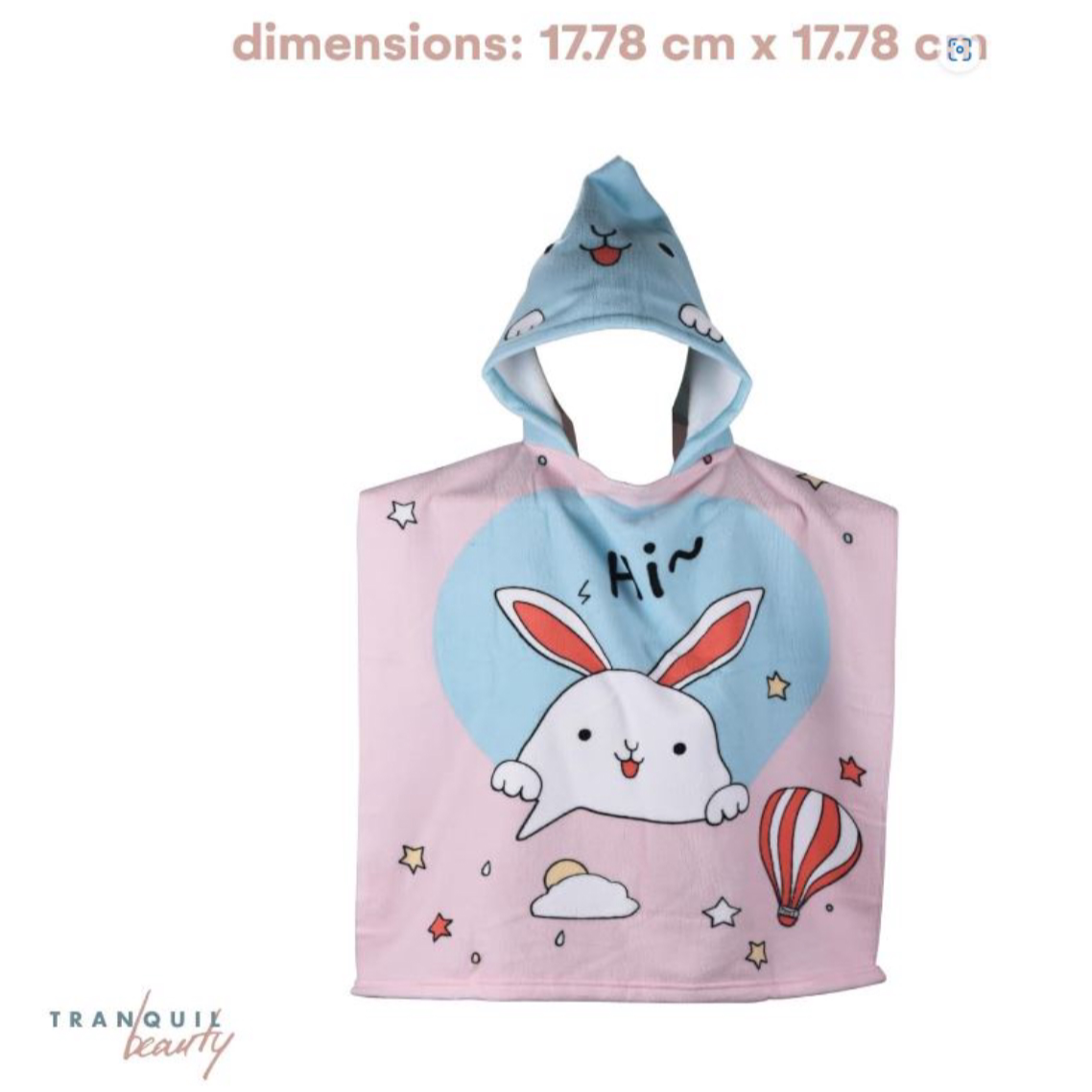 TranquilBeauty Bunny Kids Beach Cover Up Swimming Towel