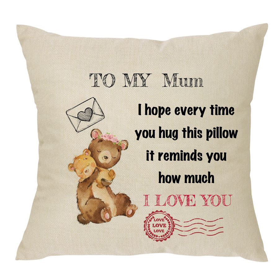 I love you, gift for mum, cushion cover hug,