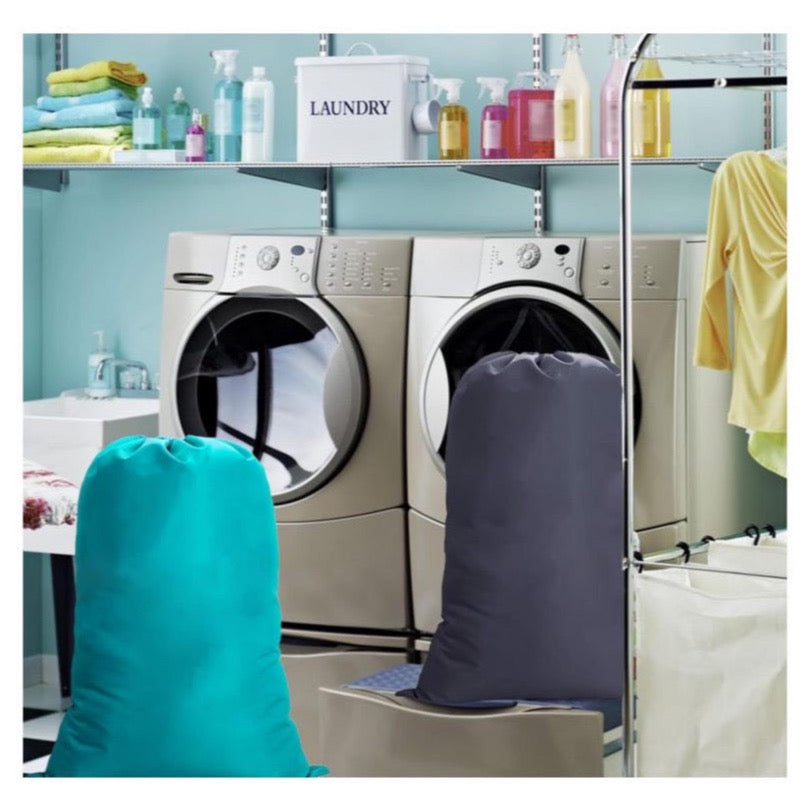 Portable Laundry Bags, 24" x 36", 2 Pack, Foldable Nylon with Drawstring