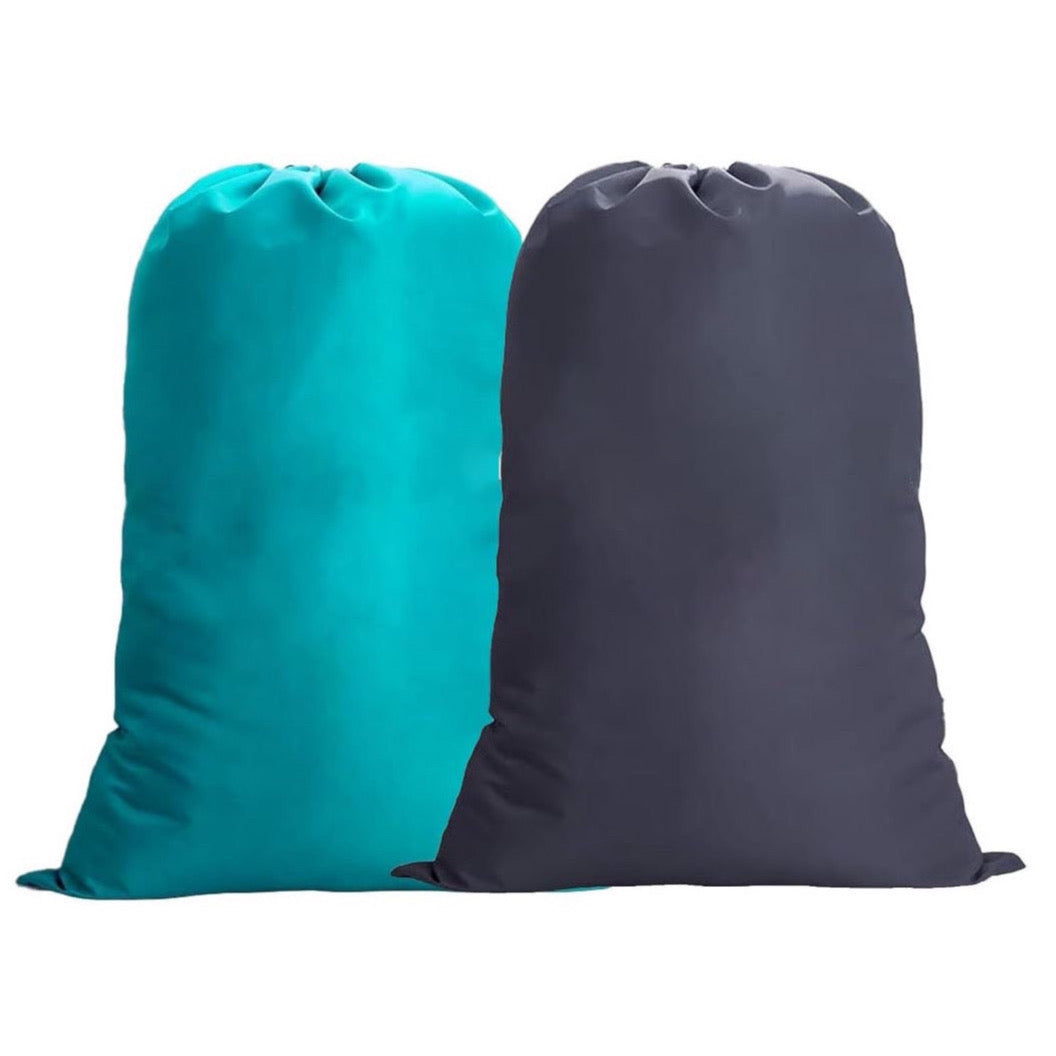 Portable Laundry Bags, 24" x 36", 2 Pack, Foldable Nylon with Drawstring