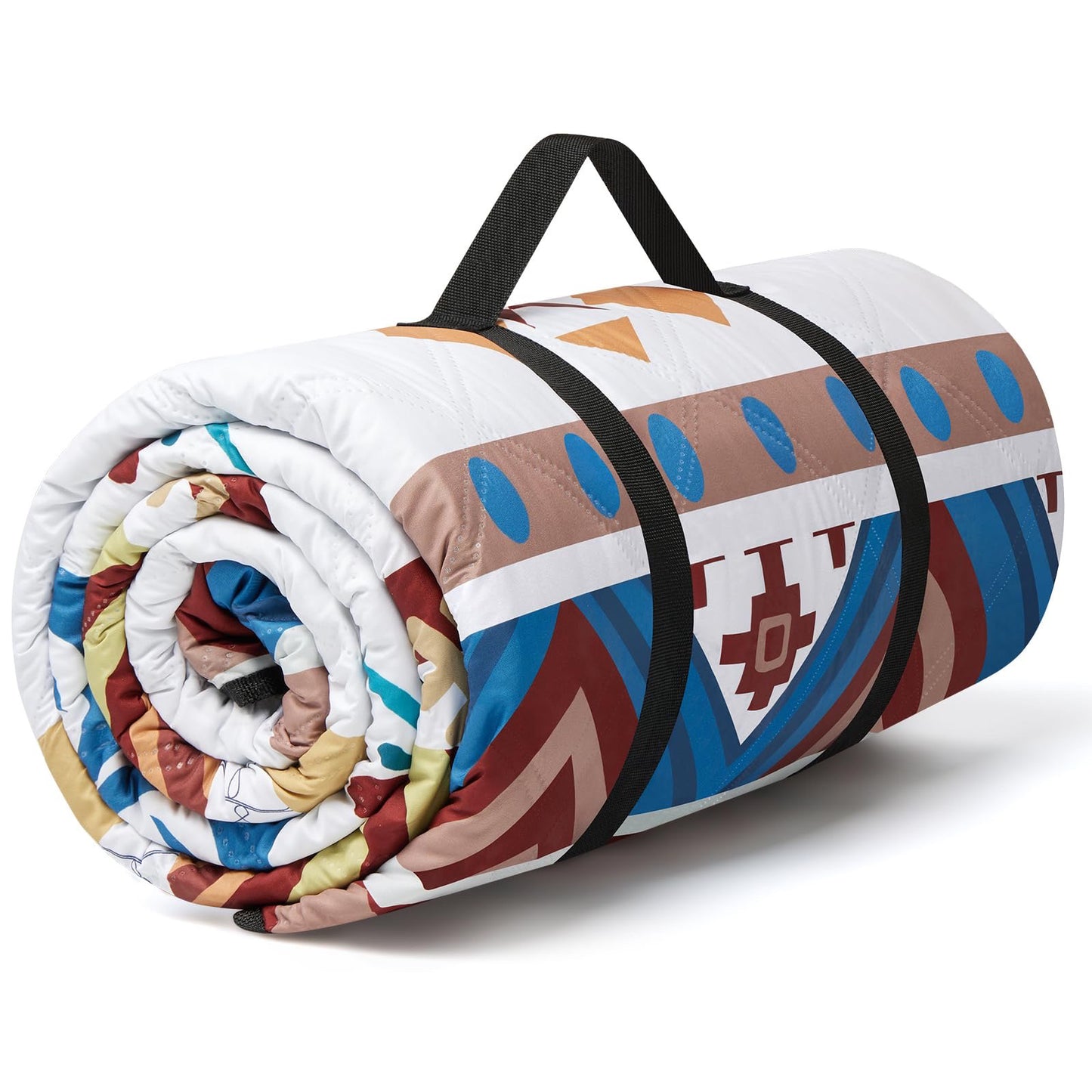 Waterproof Picnic Blanket, 200x200cm Large Beach Blanket, Picnic Mat with Carrying Handle Sand Proof Heatproof for Park, Beach, Camping
