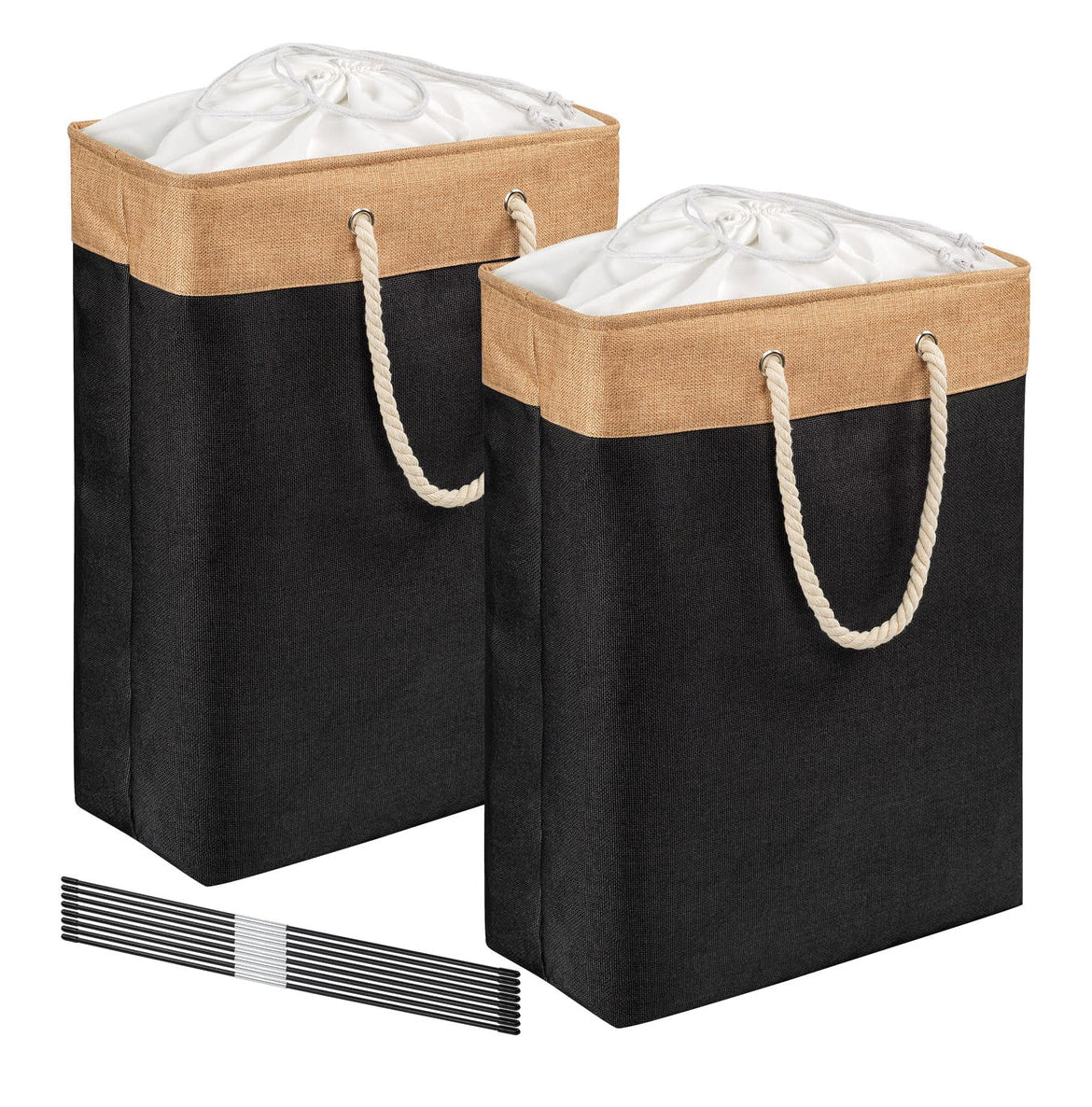 Pack of 2 Large laundry Baskets with a drawstring liner