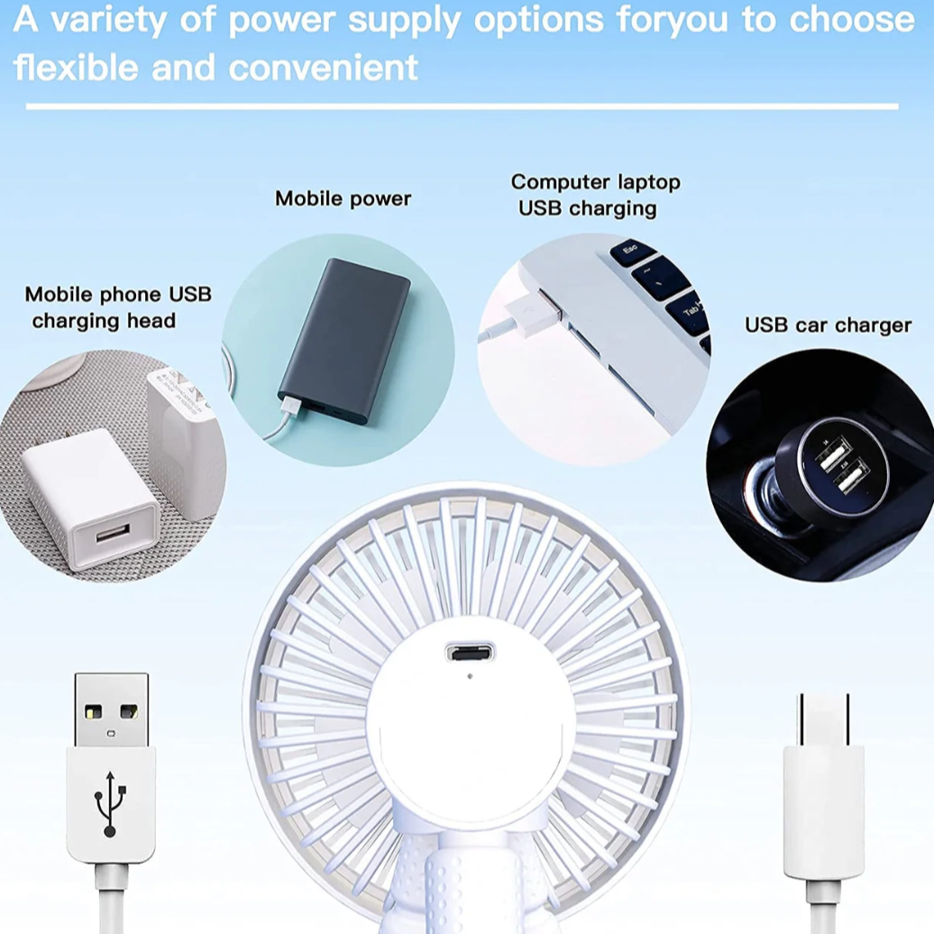 Flexible tripod clip on fan