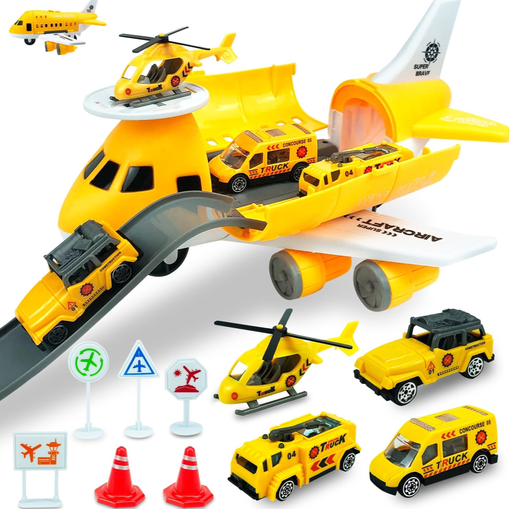 Airport toy cargo transport plane