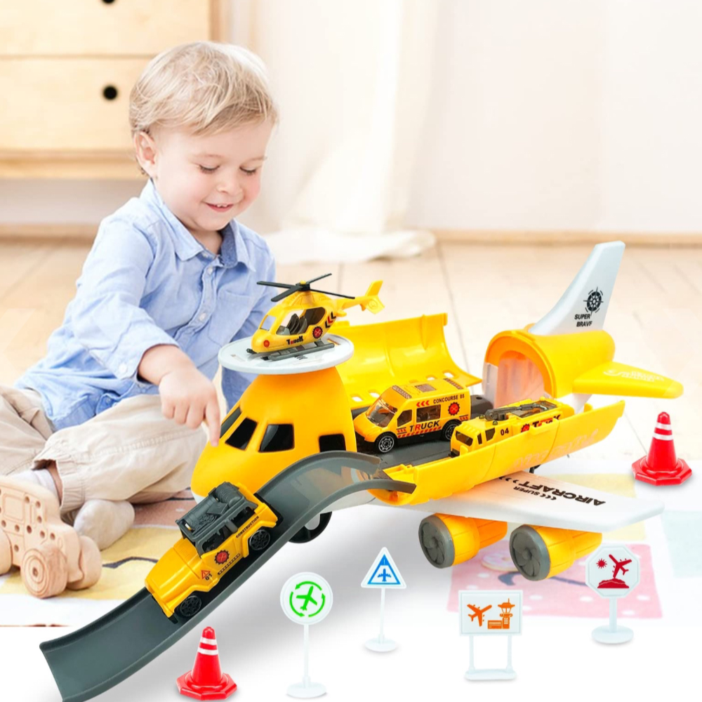 Airport toy cargo transport plane