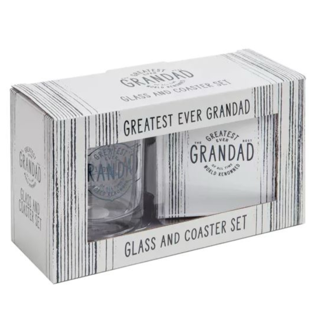 Grandad Whiskey Glass and Coaster Giftset