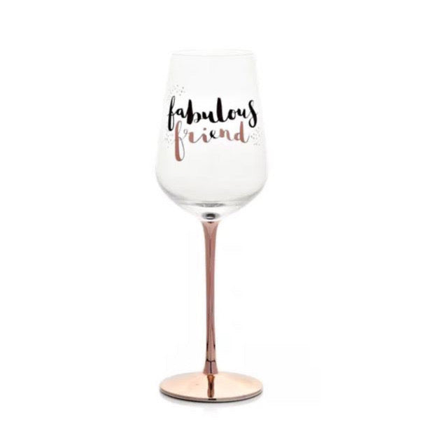 Luxe Wine Glass Gift Boxed, Fabulous Friend sentiment