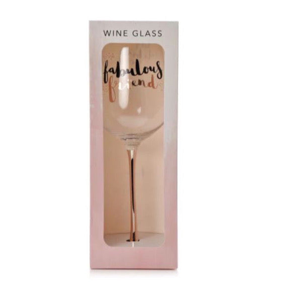 Luxe Wine Glass Gift Boxed, Fabulous Friend sentiment