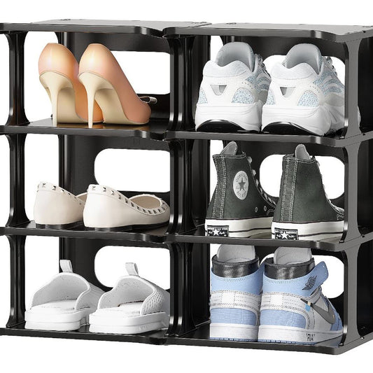 Sturdy, Smooth easy to clean flexible shoe rack stackable