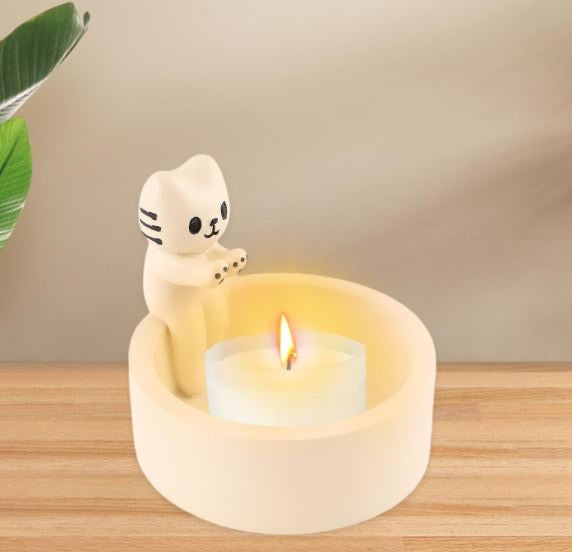 Cat Candle Holder, Home Decor Cat Gifts for Cat Lovers