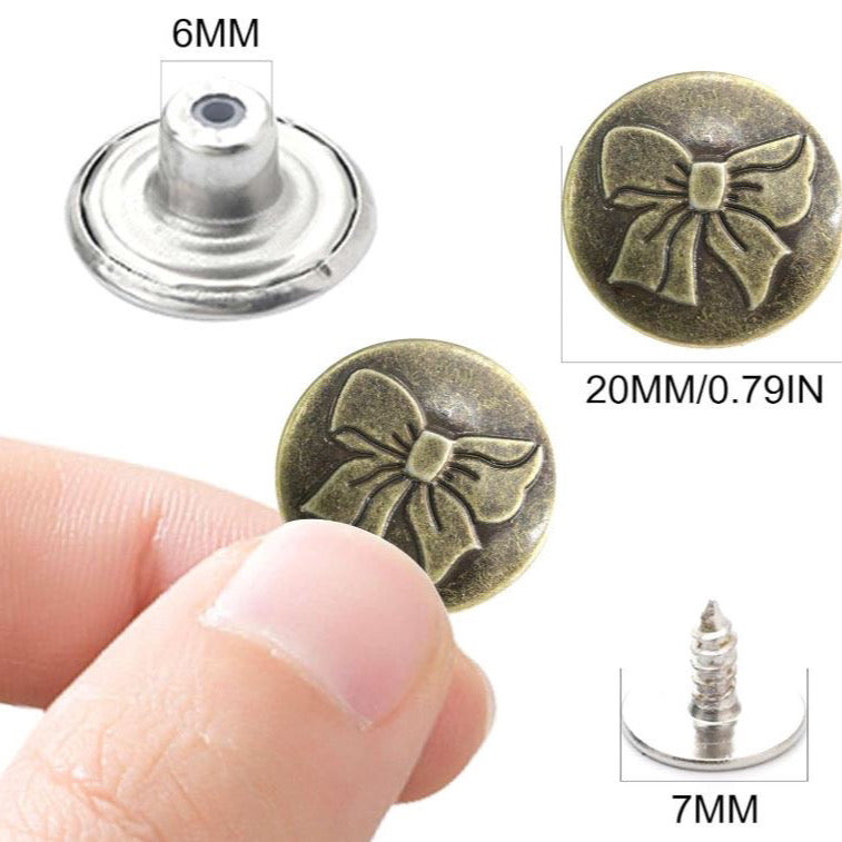 Jeans Buttons Replacement, 100PCS 20mm Instant No Sew Buttons for pants.