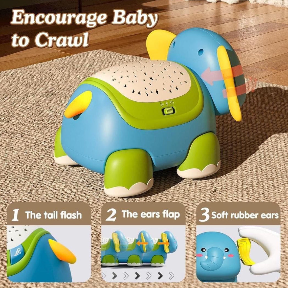 Baby Elephant Toy with Light, Motion, Projector and Music for Crawling and Learning