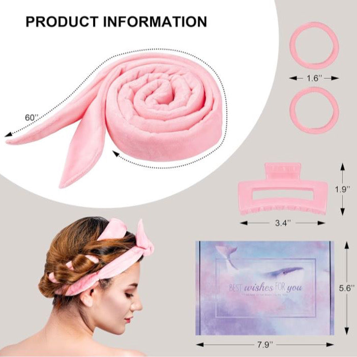 CORATED Heatless Curling Rod Headband, Upgraded 60" Extra Long Heatless Curls, Soft Hair Curlers to Sleep, No Heat Hair Curler, Overnight Hair Wrap Curls Styling Kit for Short & Long Hair