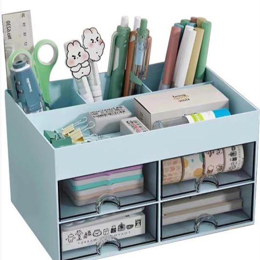 Versatile, desktop organiser/tidy with 4 drawers. suitable for office stationary or home makeup storage solutions