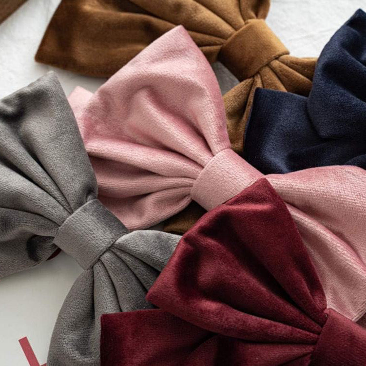 Large Velvet Hair Bow 6 Pieces Girls Hair Clips Velvet Bows Hair Clip, Stylish Hair Bows Clips for Thick Hair Women Hair Styling Accessories