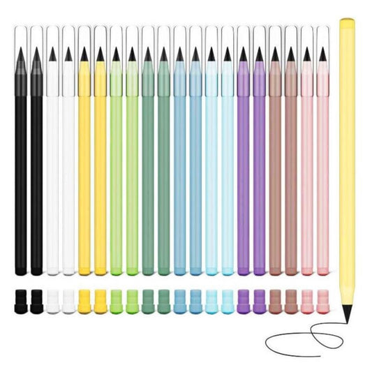 20 PCS Portable Inkless Pencil, Everlasting Pencil Eternal with 20 Eraser, Reusable Pencil for Writing, Drawing, Home, Office, School(10 Colors)