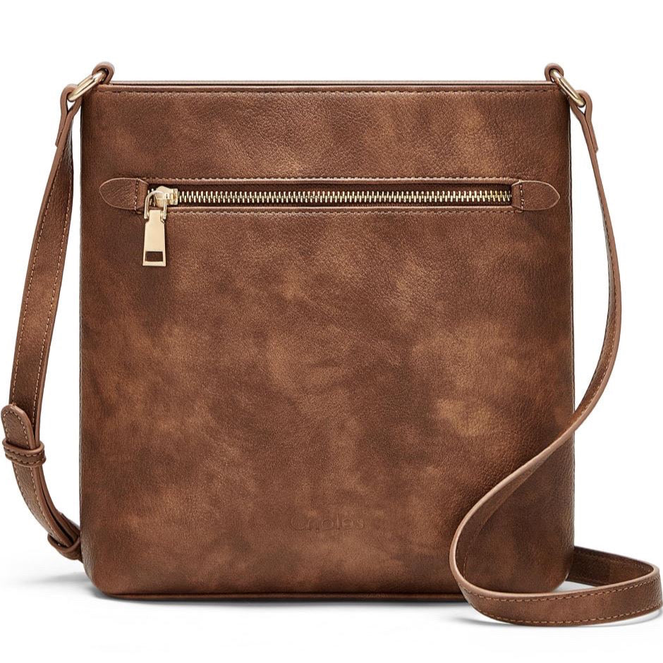 Crossbody Bags for Women Leather Designer Multi Satchel Purses Travel Cross Body Bag Women's Shoulder Handbag (Vintage brown, 23cmX6cmX26cm)