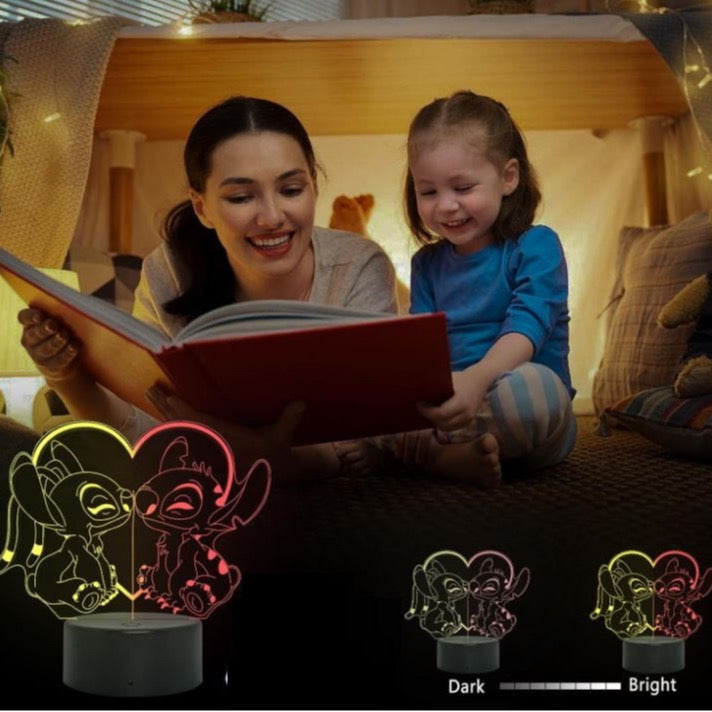 3D Stitch Night Light: 7 Colours changing with touch control