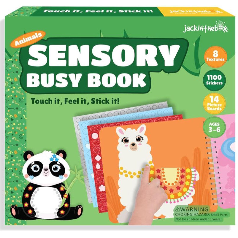 Sensory Busy Book Craft Activity with Textured Stickers - Animals, No Mess Sticker Craft