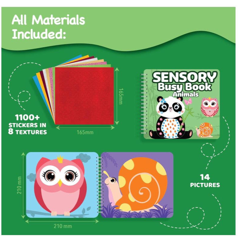 Sensory Busy Book Craft Activity with Textured Stickers - Animals, No Mess Sticker Craft