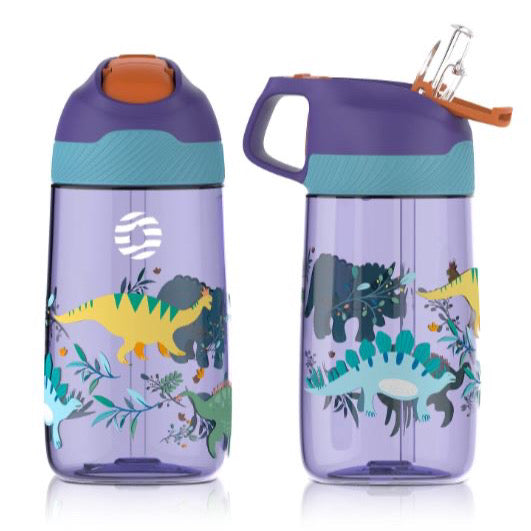 Kids Water Bottle 350ml with Straw Lid, Stainless Steel Water Bottle BPA-Free, Double Wall Vacuum Insulated Leak Proof, Reusable Metal, 12 Hours Hot & 24 Hours Cold